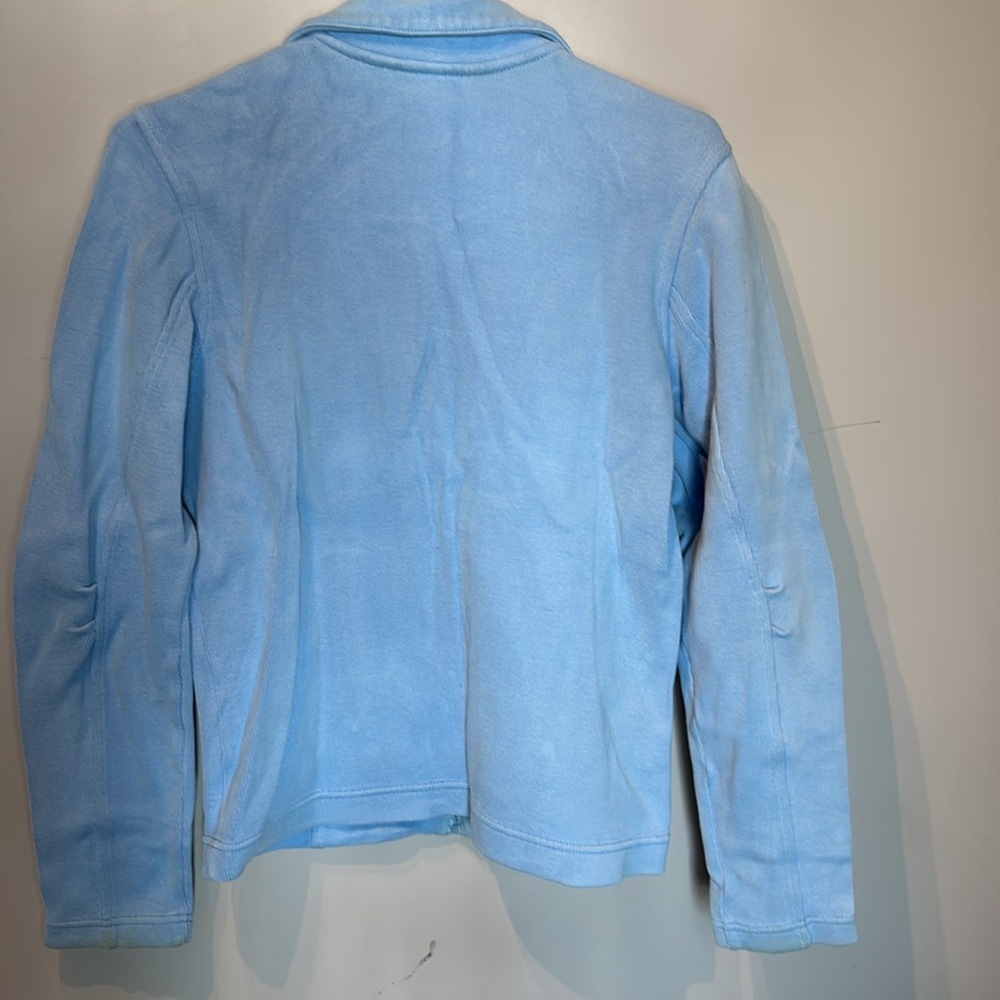 Tommy Bahama Full Zip Light Blue Cotton Sweater - Picture 3 of 7